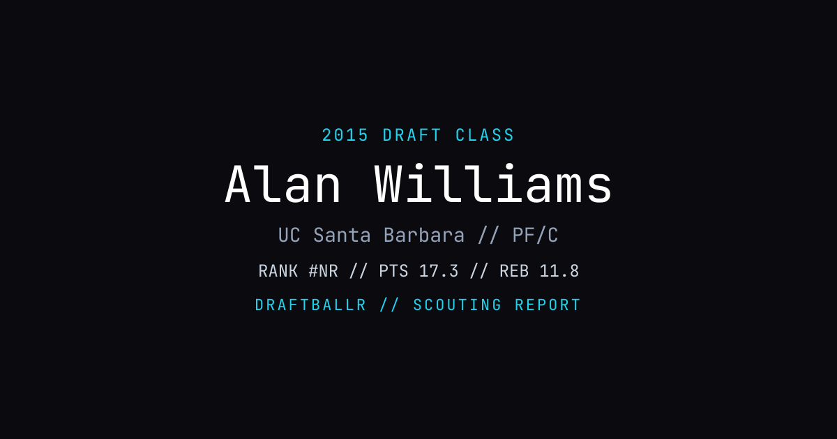 Alan Williams - 2015 NBA Draft Profile | DRAFTBALLR | DRAFTBALLR