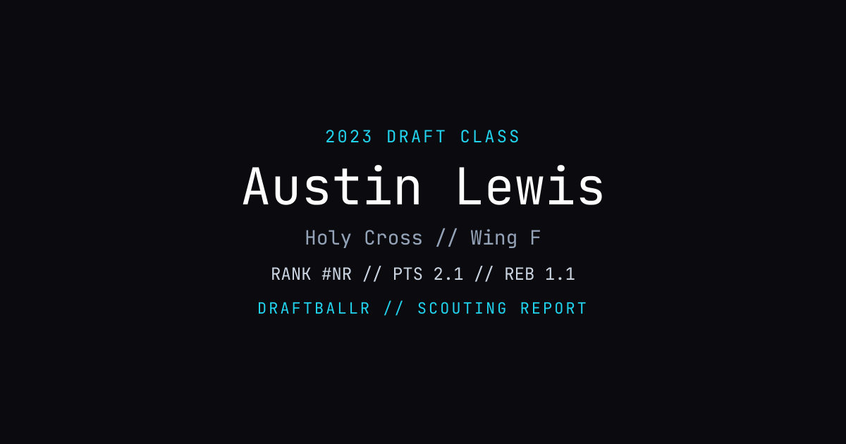 Austin Lewis - 2023 NBA Draft Profile | DRAFTBALLR | DRAFTBALLR
