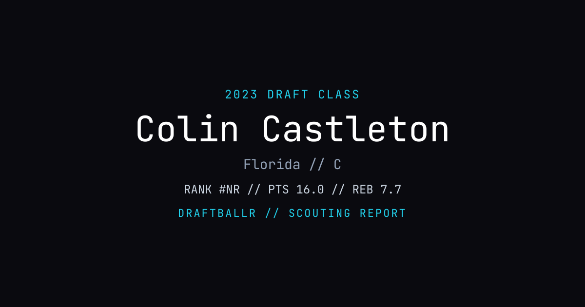 Colin Castleton - 2023 NBA Draft Profile | DRAFTBALLR | DRAFTBALLR