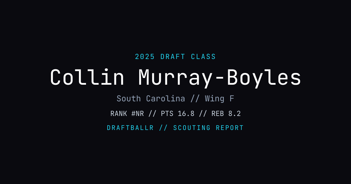 Collin Murray-Boyles - 2025 NBA Draft Profile | DRAFTBALLR | DRAFTBALLR