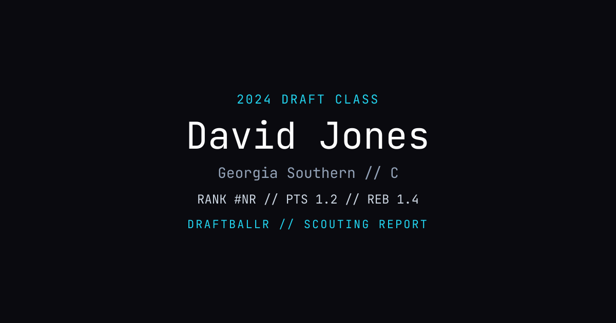 David Jones - 2024 NBA Draft Profile | DRAFTBALLR | DRAFTBALLR