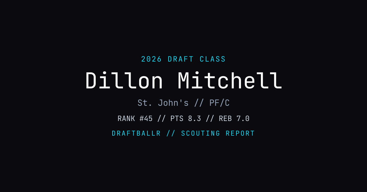 Dillon Mitchell - 2026 NBA Draft Profile | DRAFTBALLR | DRAFTBALLR