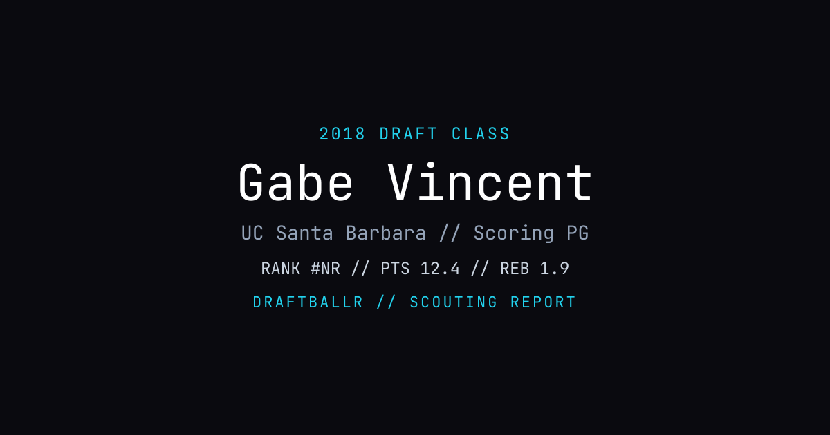 Gabe Vincent - 2018 NBA Draft Profile | DRAFTBALLR | DRAFTBALLR