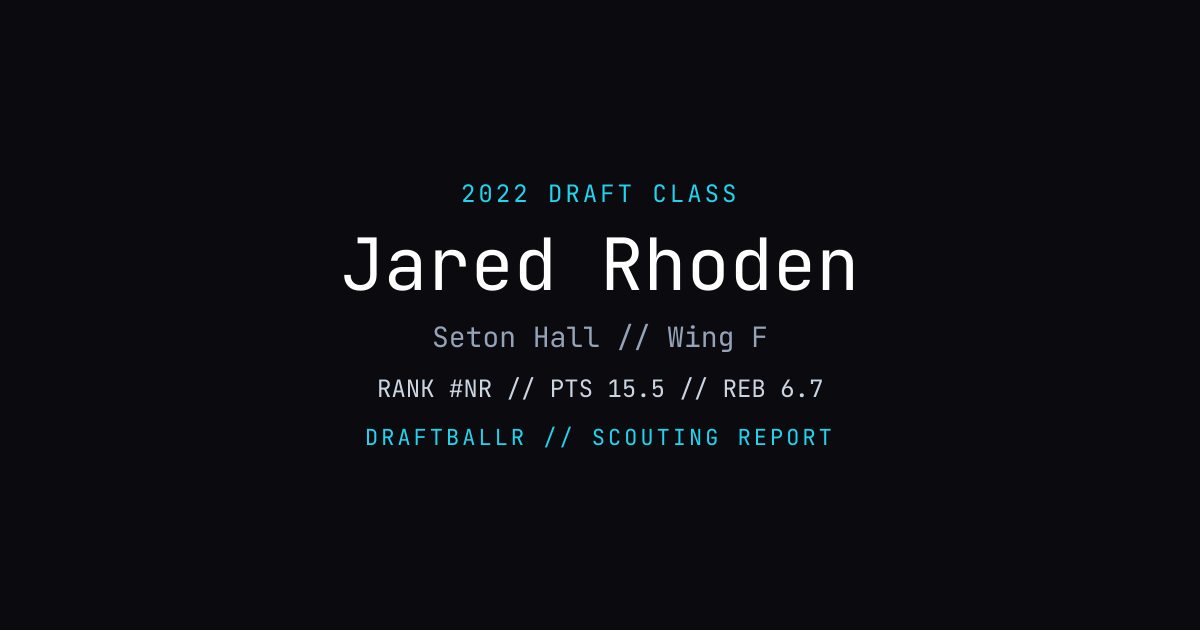 Jared Rhoden - 2022 NBA Draft Profile | DRAFTBALLR | DRAFTBALLR