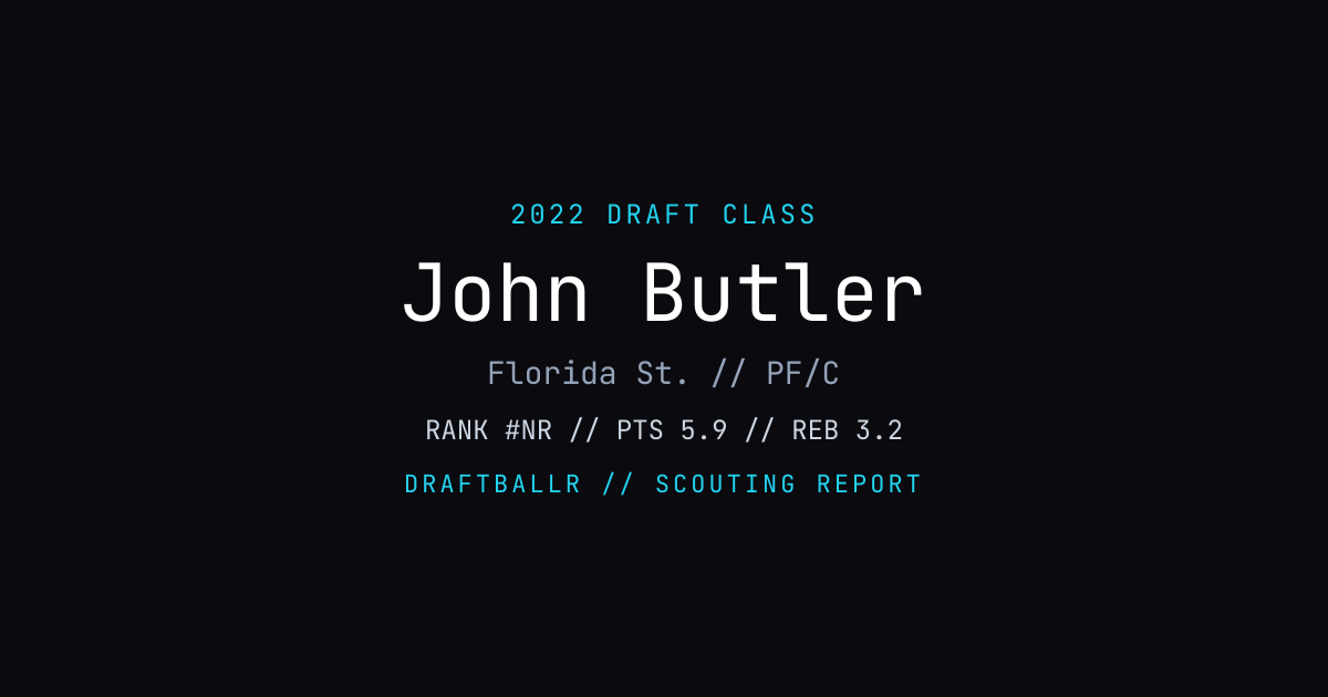 John Butler - 2022 NBA Draft Profile | DRAFTBALLR | DRAFTBALLR