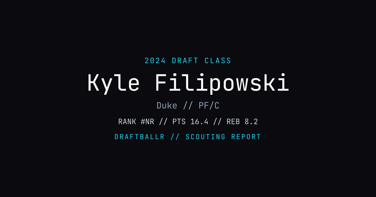Kyle Filipowski - 2024 NBA Draft Profile | DRAFTBALLR | DRAFTBALLR