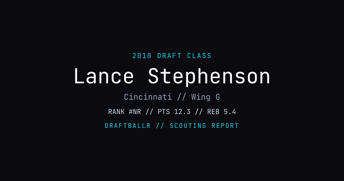 Lance Stephenson - 2010 NBA Draft Profile | DRAFTBALLR | DRAFTBALLR