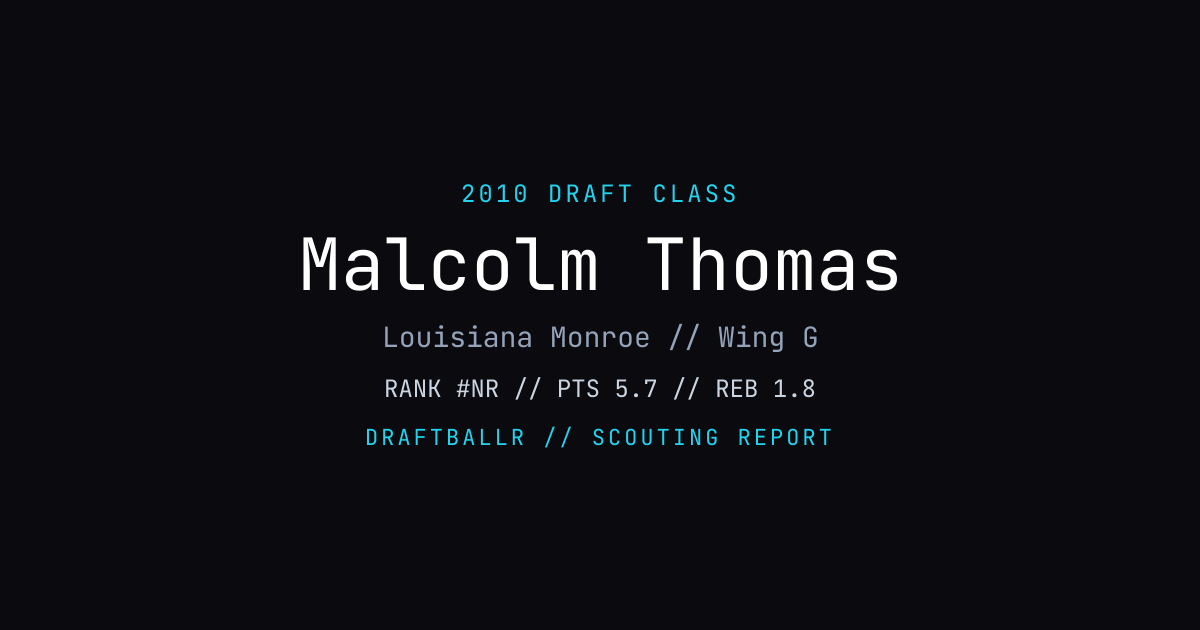 Malcolm Thomas - 2010 NBA Draft Profile | DRAFTBALLR | DRAFTBALLR