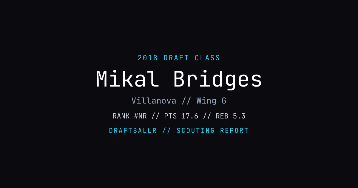 Mikal Bridges - 2018 NBA Draft Profile | DRAFTBALLR | DRAFTBALLR