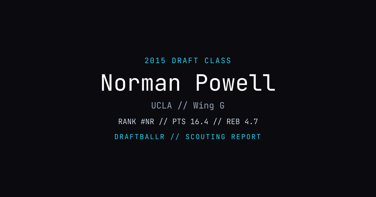Norman Powell - 2015 NBA Draft Profile | DRAFTBALLR | DRAFTBALLR
