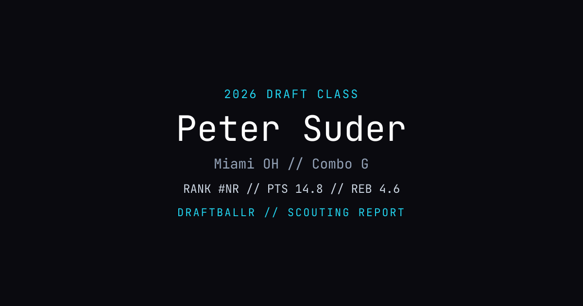 Peter Suder - 2026 NBA Draft Profile | DRAFTBALLR | DRAFTBALLR