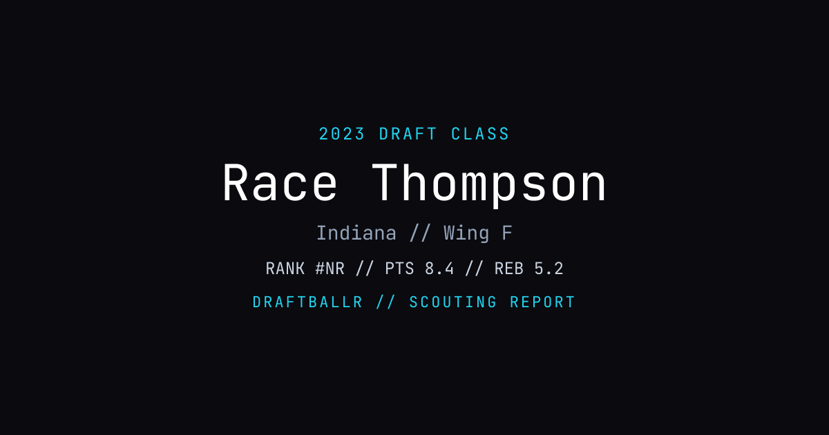 Race Thompson - 2023 NBA Draft Profile | DRAFTBALLR | DRAFTBALLR