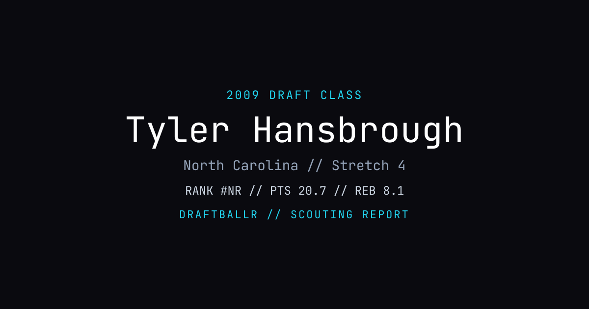 Tyler Hansbrough - 2009 NBA Draft Profile | DRAFTBALLR | DRAFTBALLR
