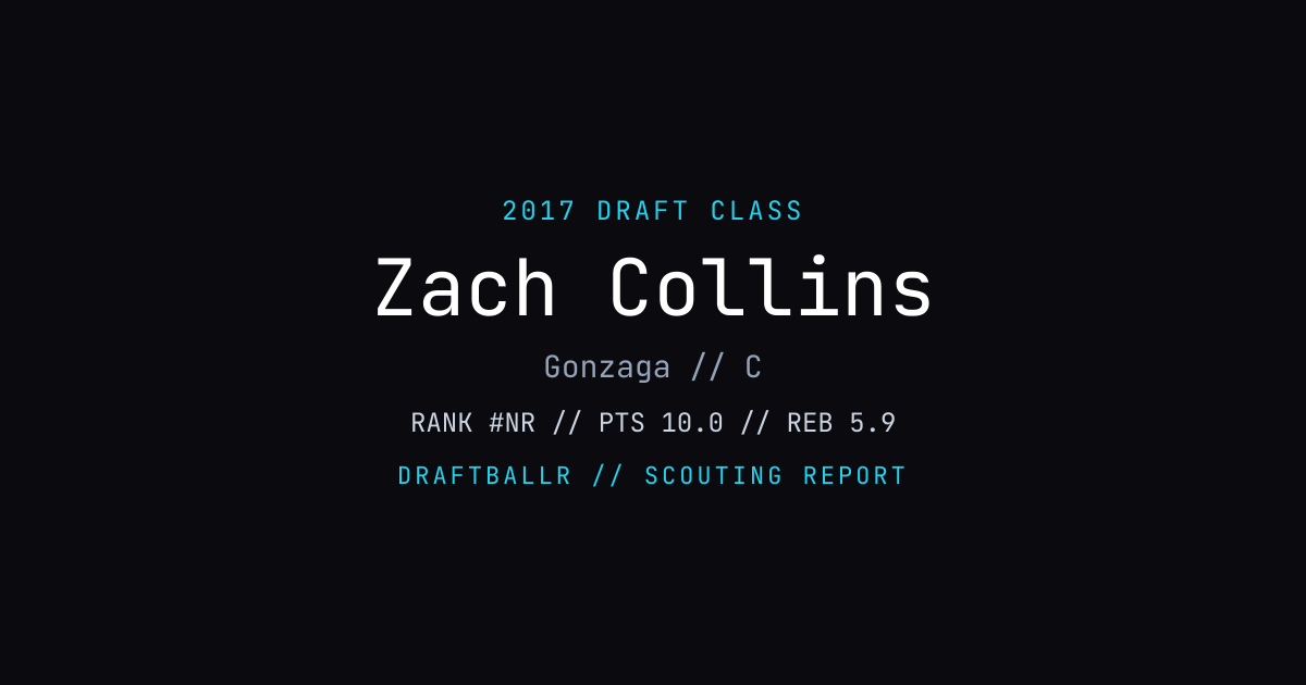 Zach Collins - 2017 NBA Draft Profile | DRAFTBALLR | DRAFTBALLR